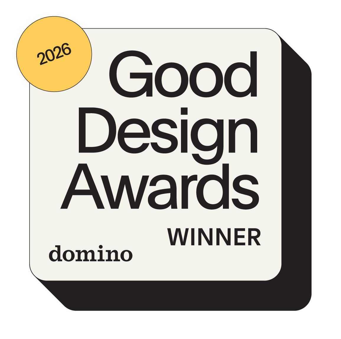 Domino Good Design Awards 2026 badge for Tidy Magnet Set by Apto